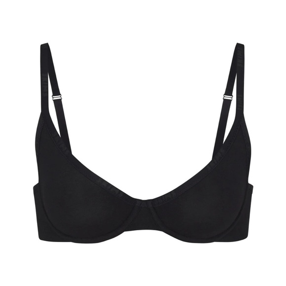 🖤SKIMS COTTON LOGO UNDERWIRE DEMI BRA IN SOOT 32A 32C 34B 34C 34DDD 36D - Picture 2 of 6